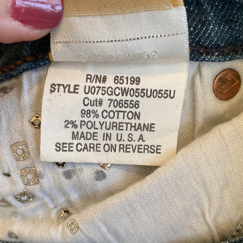7 For All Mankind Straight Legged Embellished Jeans - Picture 8 of 8